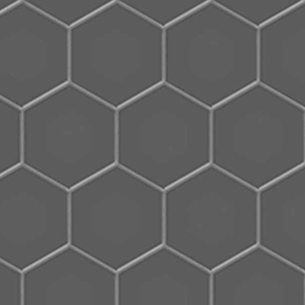 2” Hexagon Retro Black